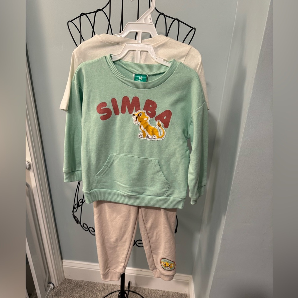 Disney baby Lion King 3 pc set Simba pullover, shirt & pants 24m 24 months